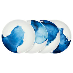 Rick Stein Coves of Cornwall Supper Bowl, Set of 4, Blue/White, Dia.21cm